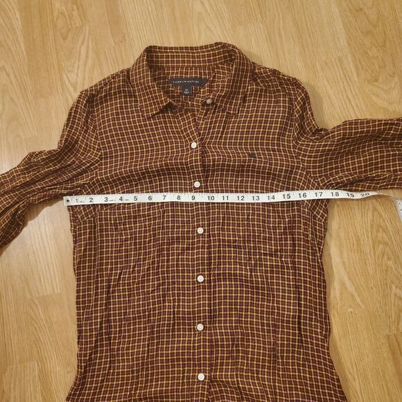 Tommy Hilfiger Plaid Utility Shirt size Small in Red/Yellow/Black - NEW - Picture 8 of 10